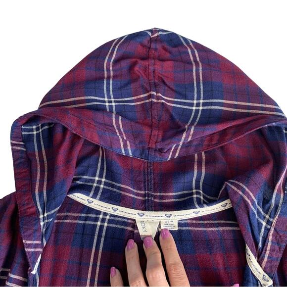 Via Penny Lane Reworked Apparel | Prince Custom Purple Plaid Open Front Cardigan - Picture 2 of 7